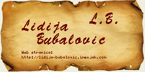 Lidija Bubalović vizit kartica